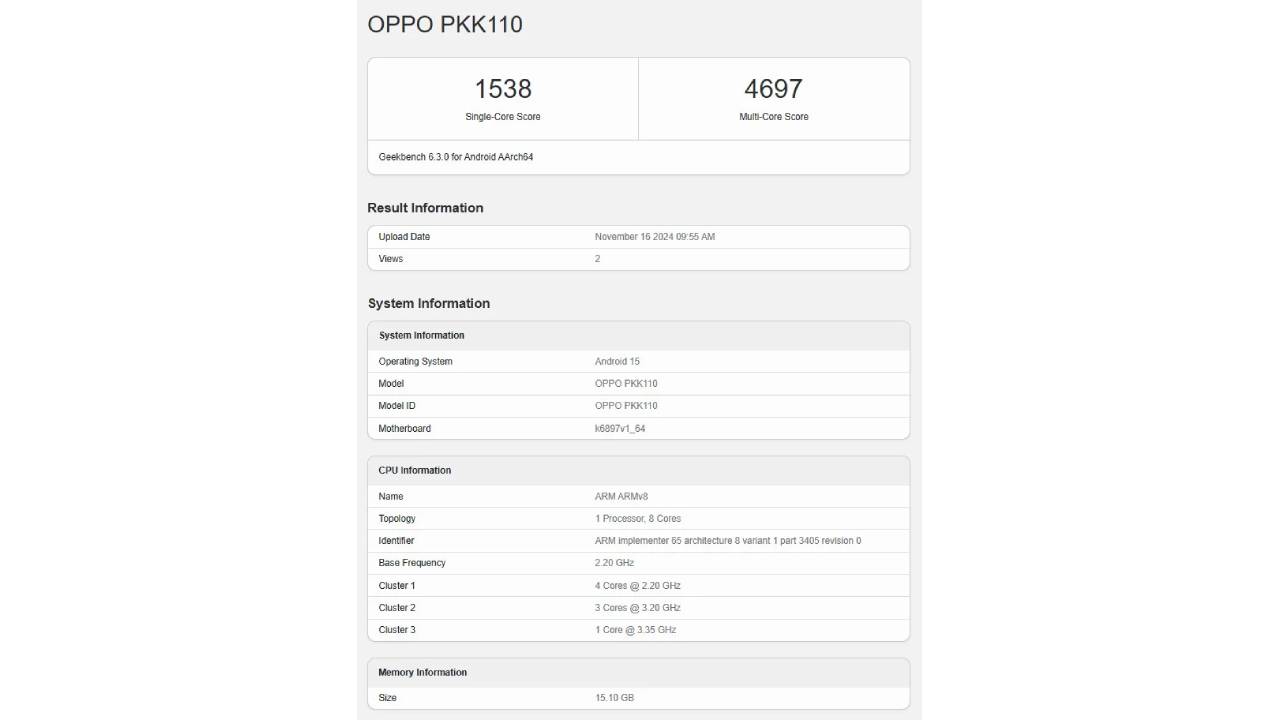 OPPO Reno 13 Pro Geekbench'te ortaya çıktı