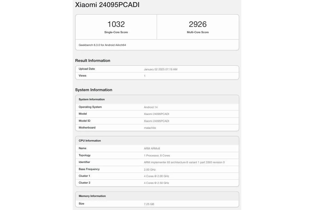 POCO X7 Geekbench skoru belli oldu