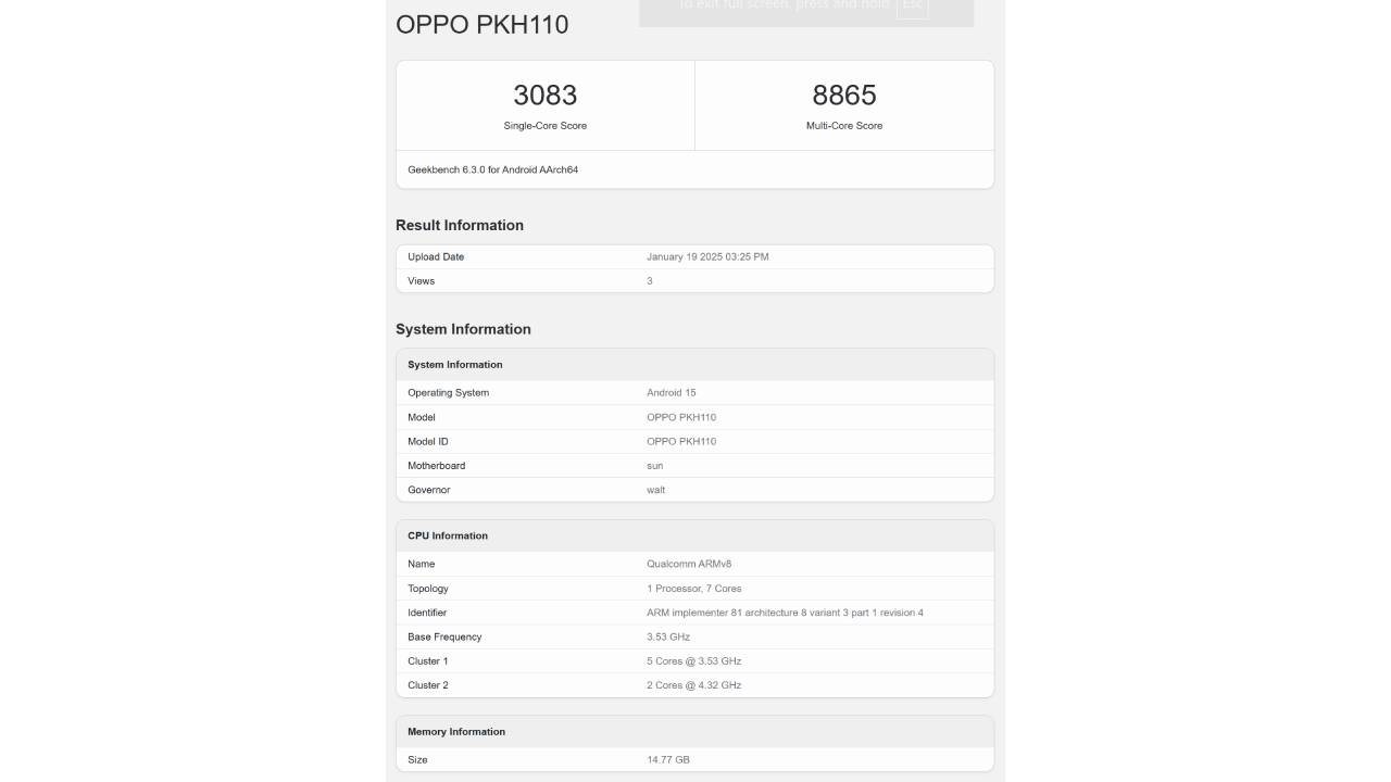 OPPO Find N5 Geekbench'te görüntülendi