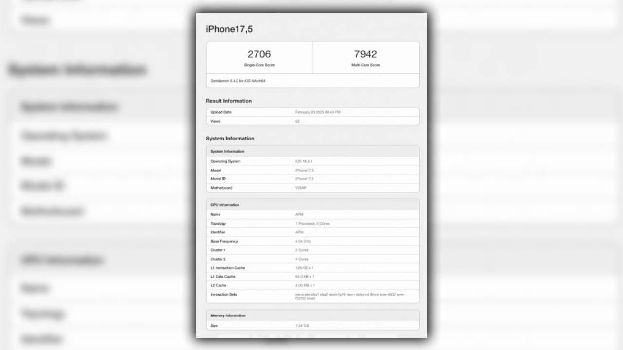 iPhone 16e performans