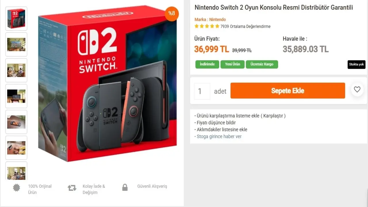 Nintendo Switch 2'nin Türkiye fiyatı ortaya çıktı.