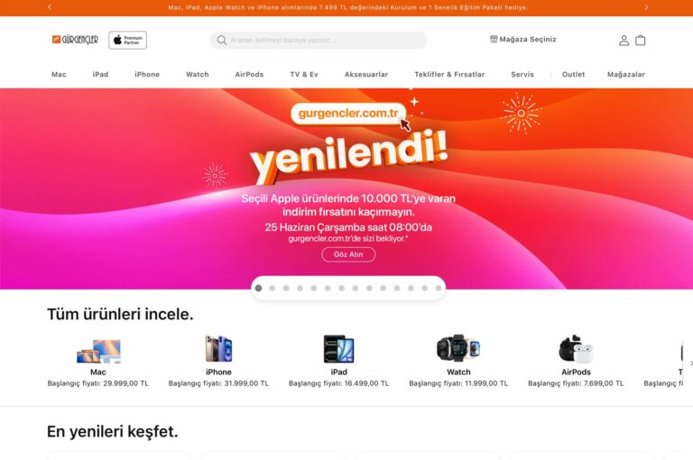 Gürgençler’den yenilenen web sitesi açılışına özel Apple ürünlerinde fırsatlar!
