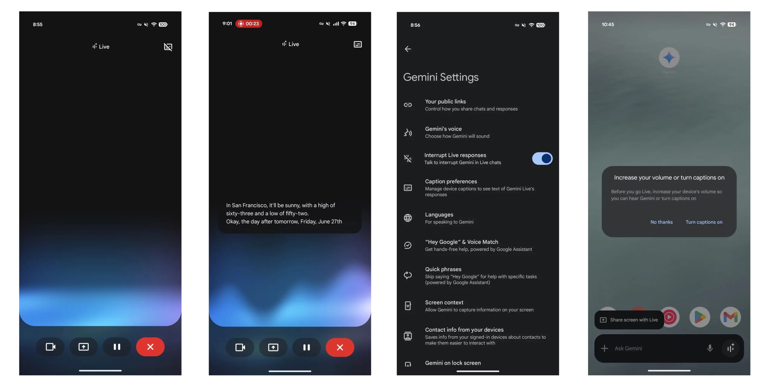 Google Gemini Live, altyazı desteği sunuyor! 1 Gemini Live uygulaması, altyazı seçeneği sunacak