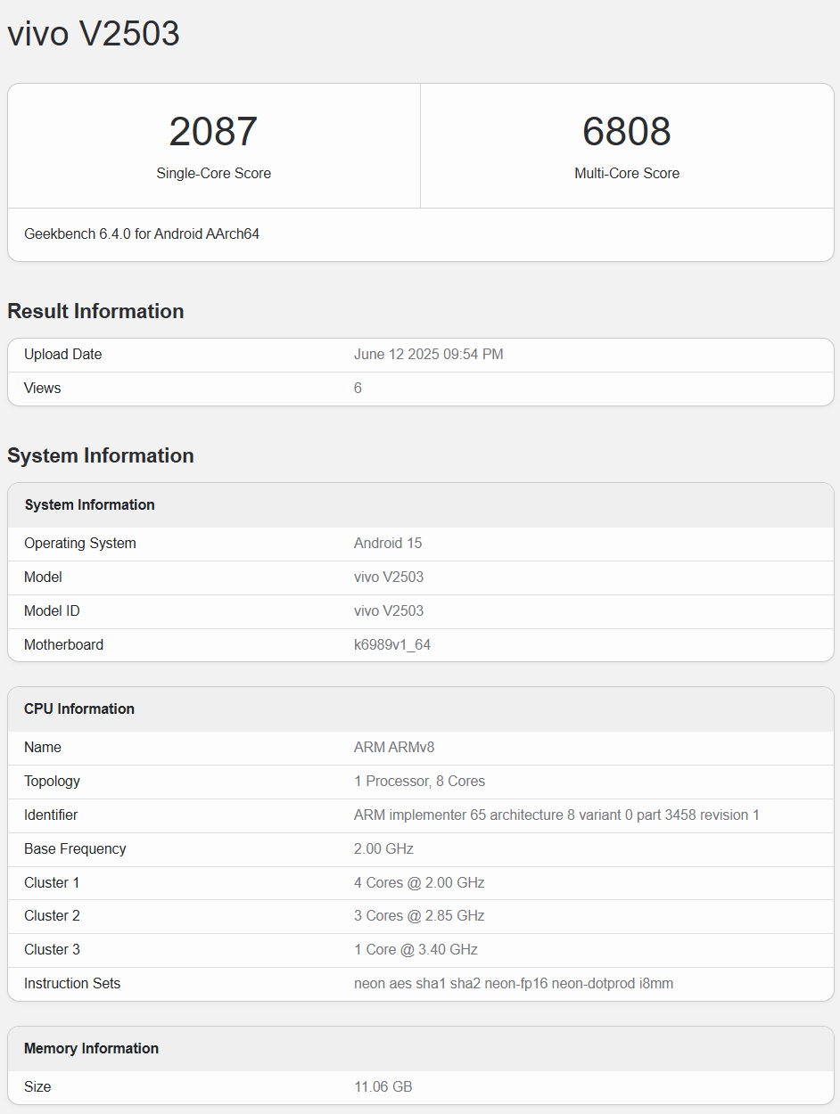 vivo X200 FE, Geekbench'te görüntülendi