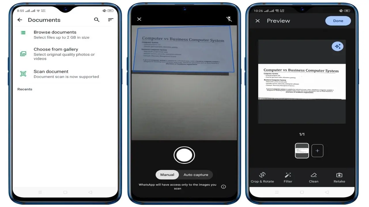 WhatsApp, belge tarama özelliğini Android'e getiriyor