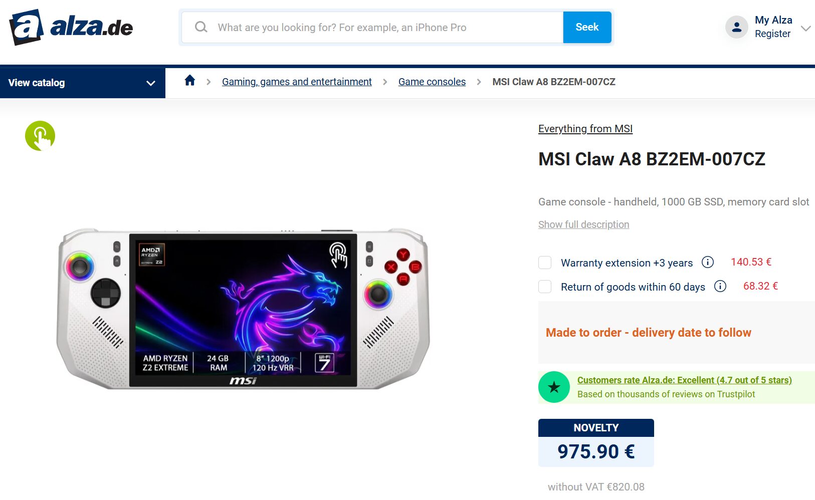 MSI Claw A8 Avrupa'ya geliyor: İşte fiyatı 1 1 25