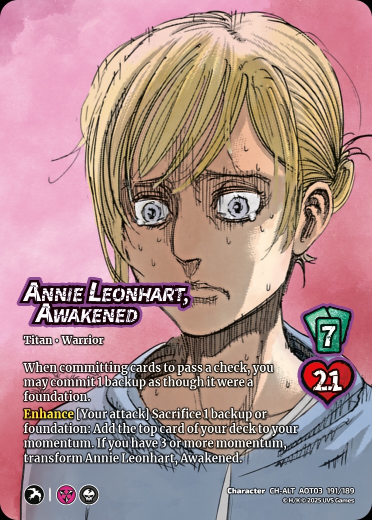 Attack on Titan Apocalypse kartları yeniden dağıtıyor 14 AOT3 001a CH ALT AnnieLeonhartAwakened