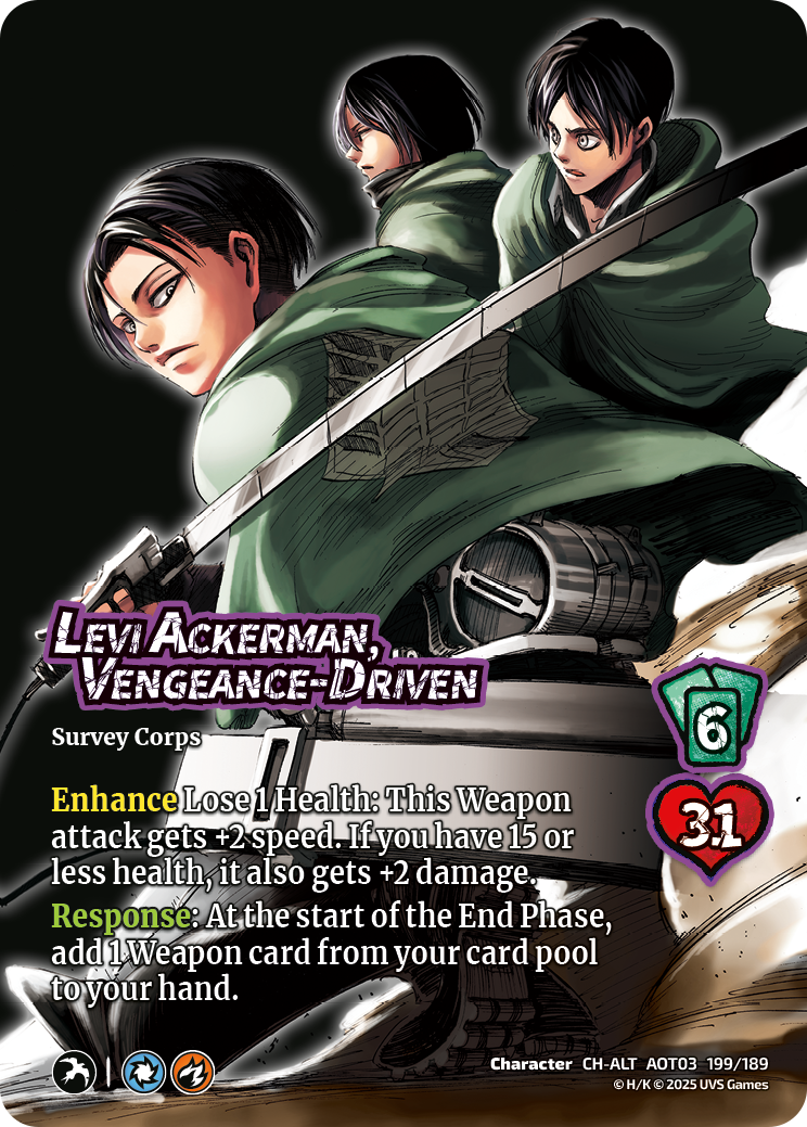 Attack on Titan Apocalypse kartları yeniden dağıtıyor 23 AOT3 009 CH ALT LeviAckermanVengeance Driven