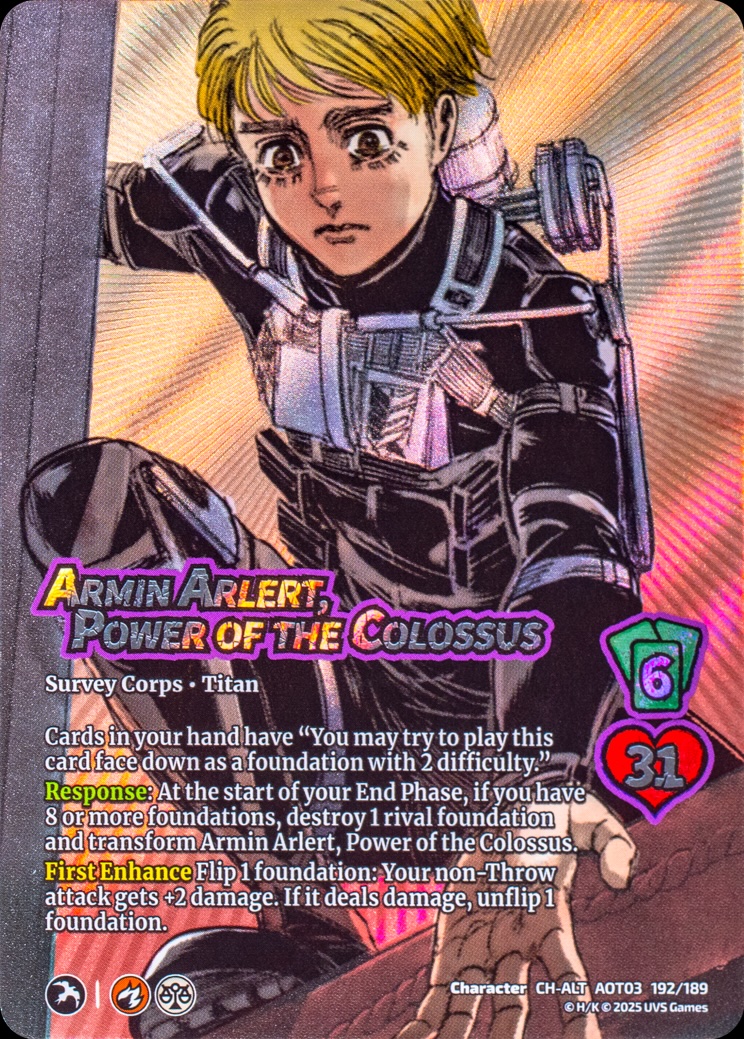 Attack on Titan Apocalypse kartları yeniden dağıtıyor 2 AoT03 CardShot 192 ArmeinArlert PowerOfTheColossus CH ALT