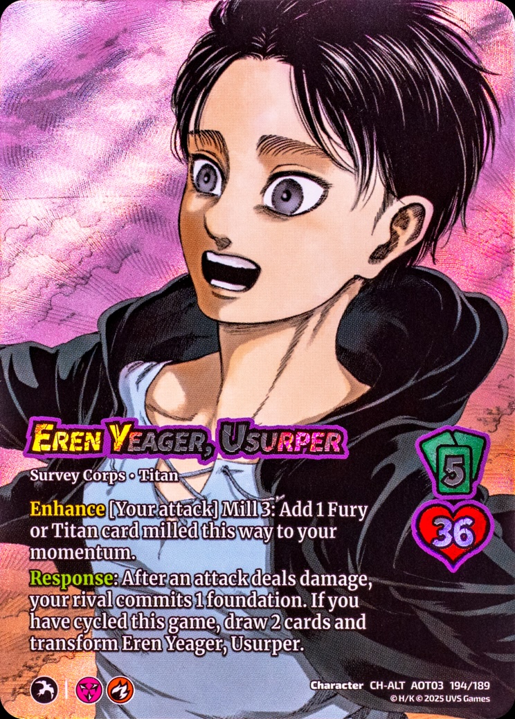 Attack on Titan Apocalypse kartları yeniden dağıtıyor 4 AoT03 CardShot 194 ErenYeager Userper CH ALT