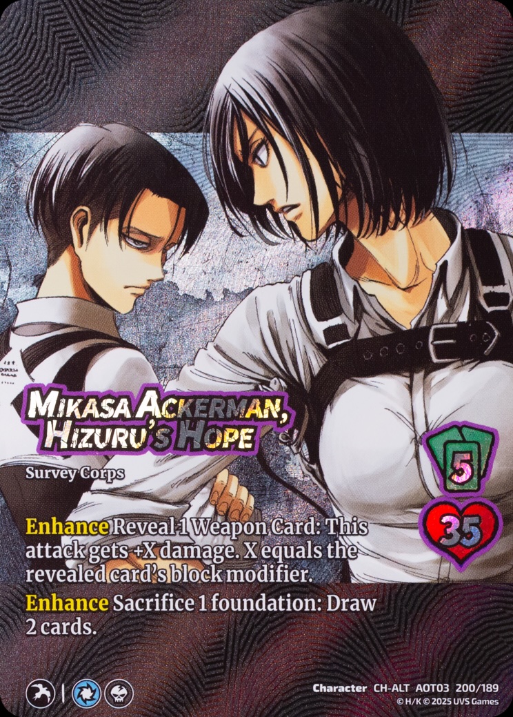 Attack on Titan Apocalypse kartları yeniden dağıtıyor 10 AoT03 CardShot 200 MikasaAckerman HizurusHope CH ALT