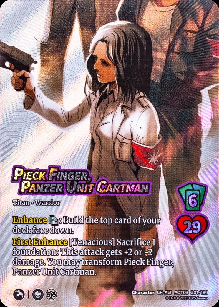 Attack on Titan Apocalypse kartları yeniden dağıtıyor 11 AoT03 CardShot 201 PieckFinger PanzerUnitCartman CH ALT