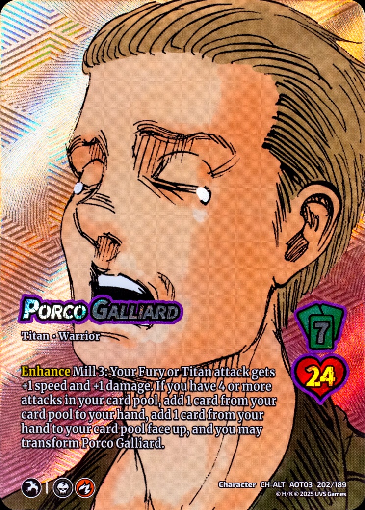 Attack on Titan Apocalypse kartları yeniden dağıtıyor 12 AoT03 CardShot 202 PorcoGalliard CH ALT