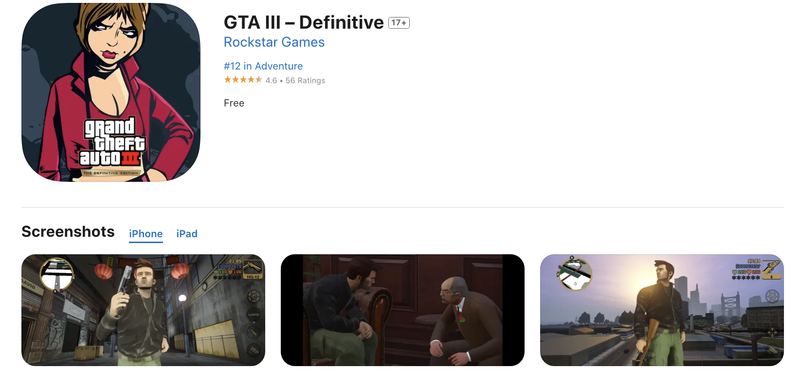 GTA 3 Definitive Edition App Store'da ücretsiz oldu 2 Screenshot 2025 07 15 at 10.12.45