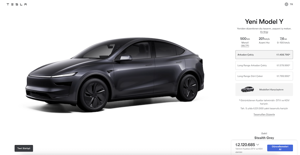 Tesla ÖTV zam fiyat