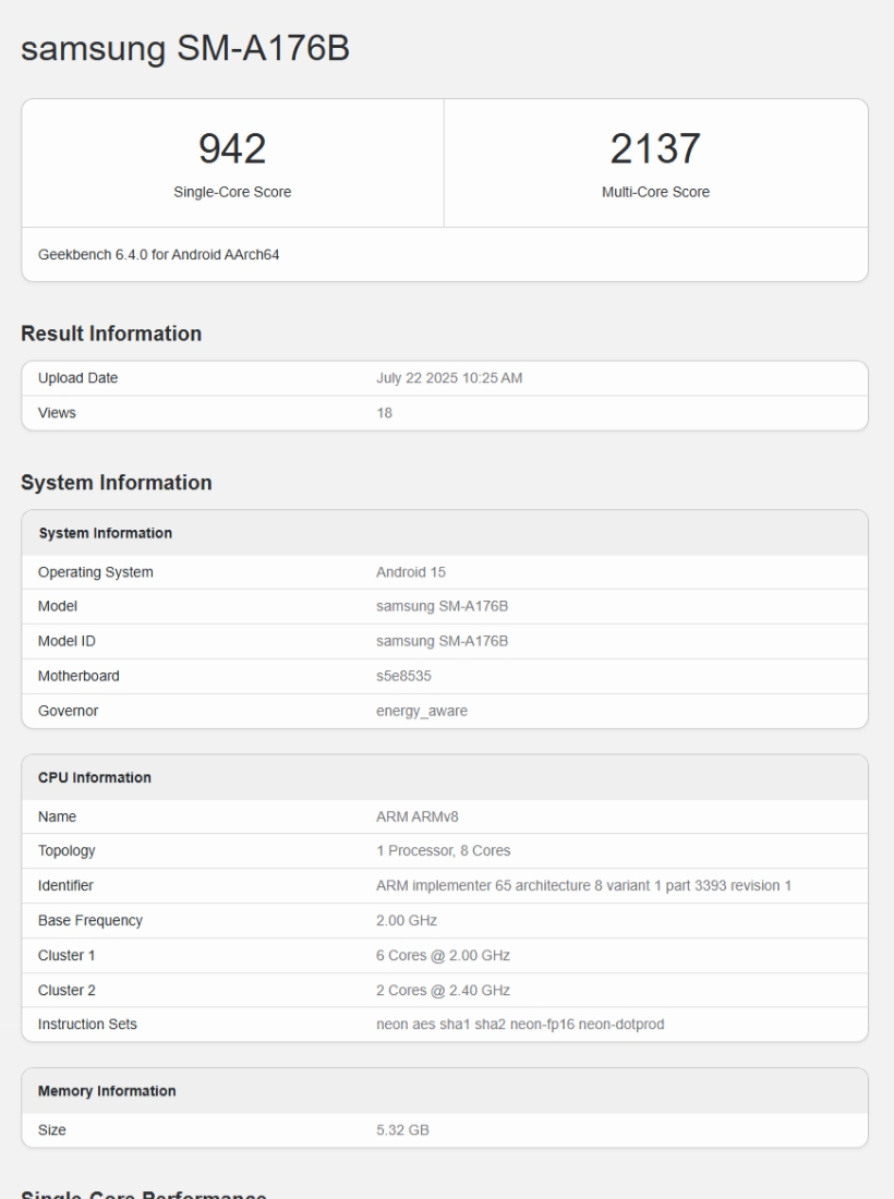 Galaxy A17 5G Geekbench puanı belli oldu