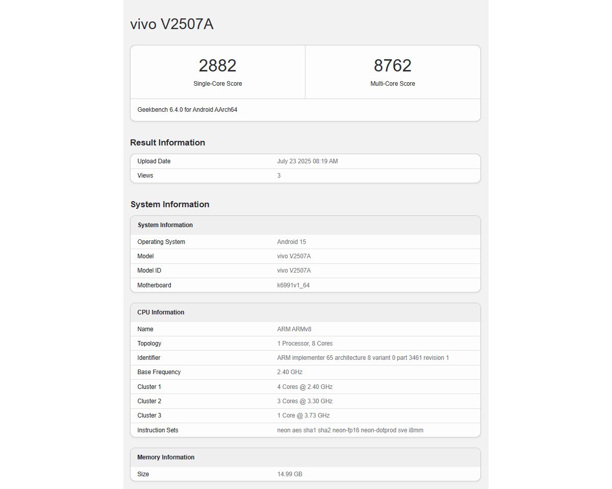 iQOO Z10 Turbo Pro+ Geekbench skoru ortaya çıktı 1 geekbench