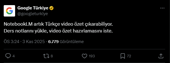 NotebookLM Turkce destegi sonunda geldi