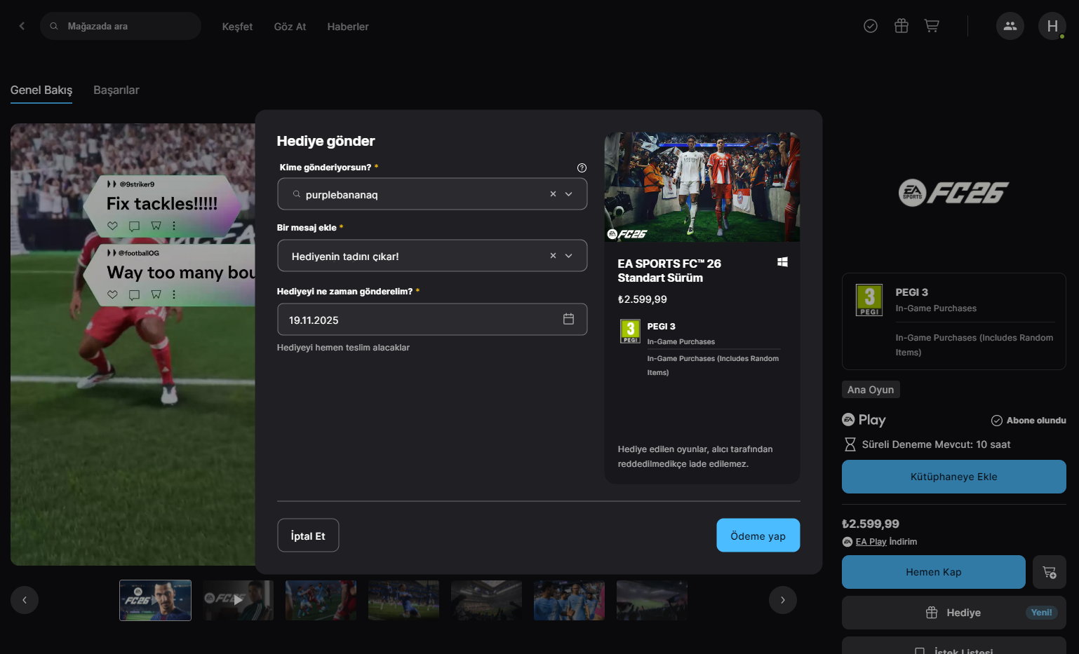 Epic Games Store, hediye, oyun