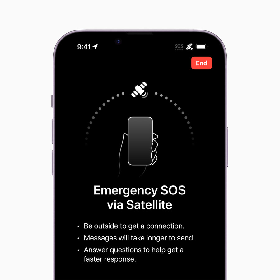 iPhone, uydu, Apple, SoS