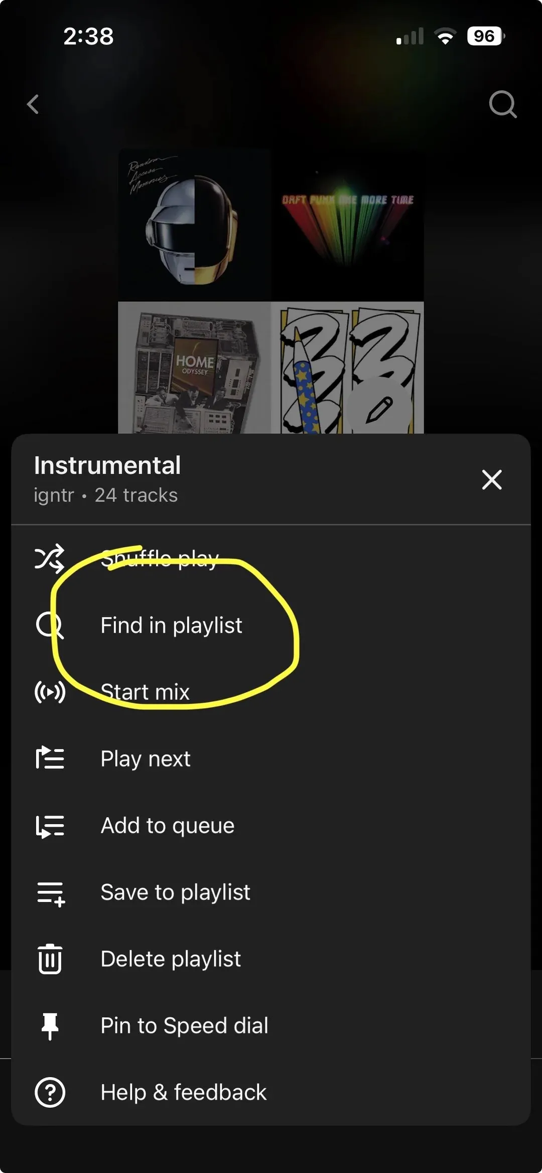 YouTube Music, çalma listesi, arama, iOS
