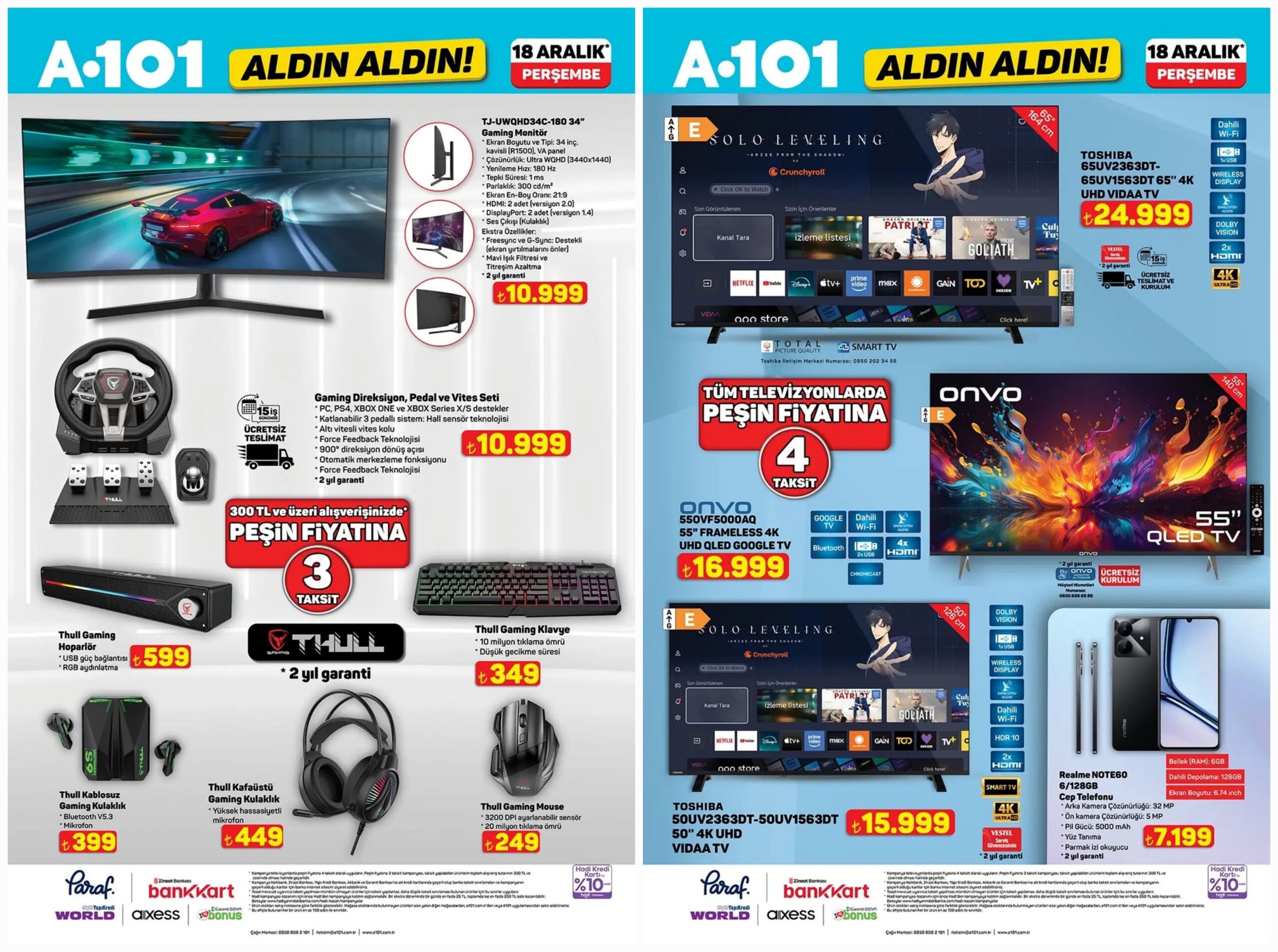 A101 oyuncu ekipmanları kataloğu