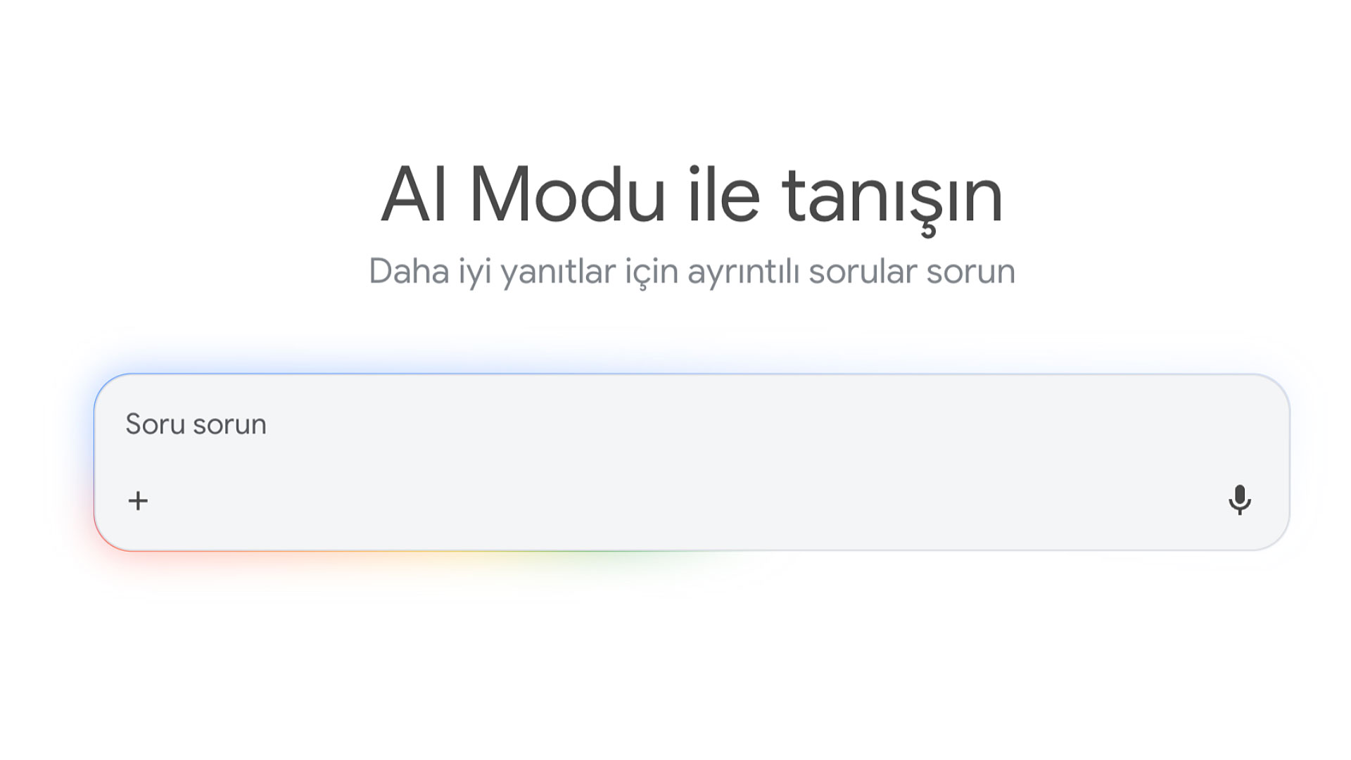 Google yapay zeka modu arayüzü