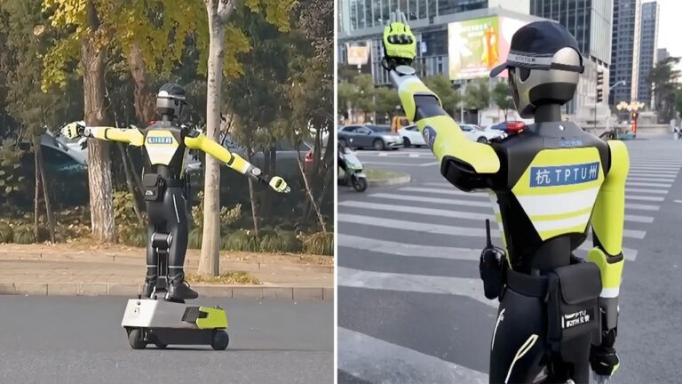 İnsansı robotlar trafik polisi oldu!