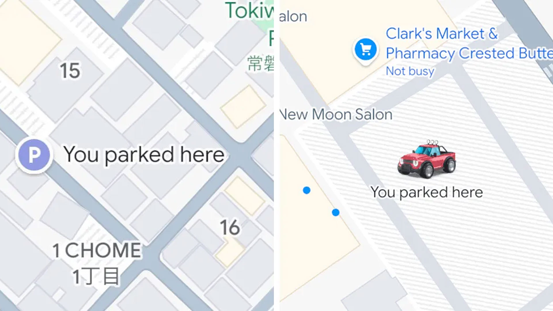 Google Maps park konumu özelliği