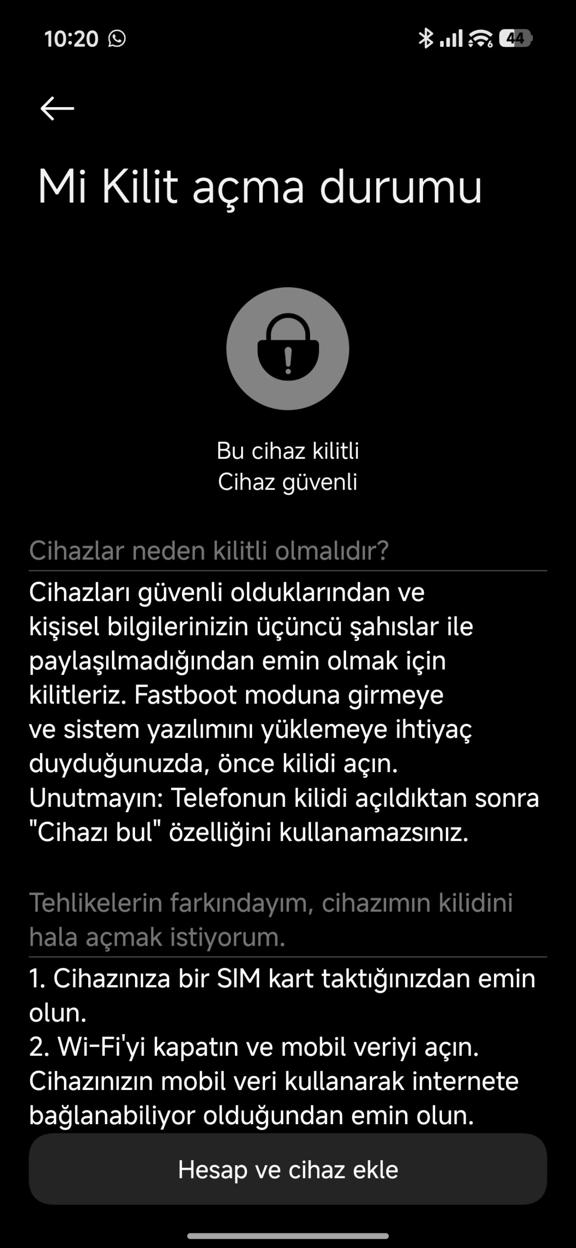 Xiaomi, Bootloader, kilit, Mi