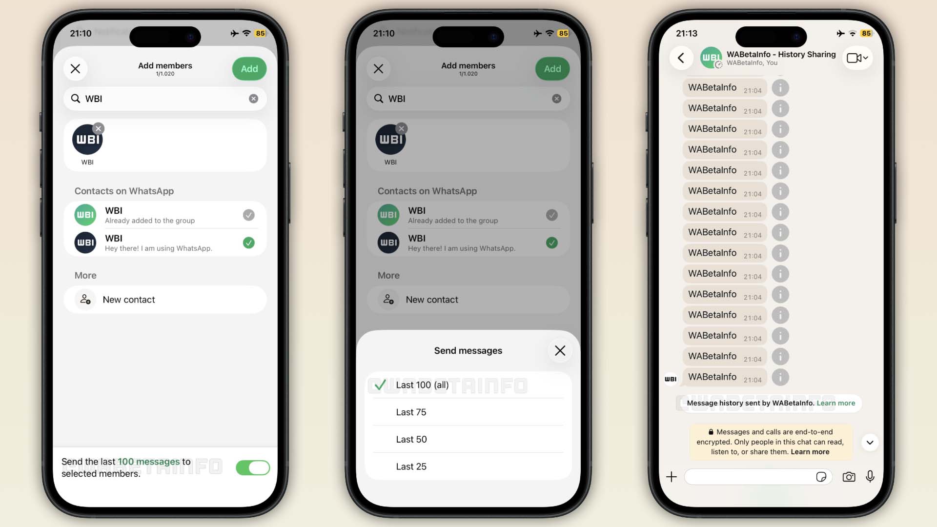 WhatsApp grup sohbeti arayüzü