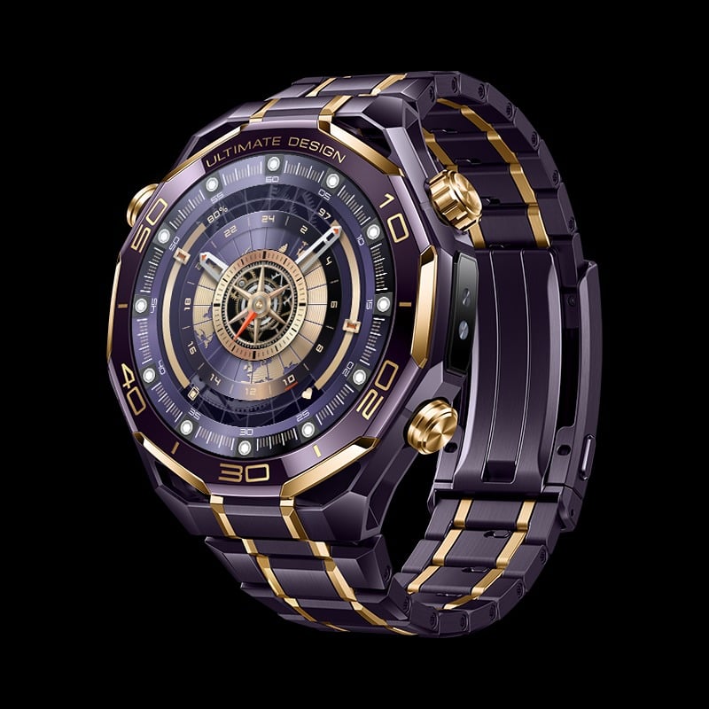HUAWEI WATCH ULTIMATE DESIGN Royal Gold yandan görünüm