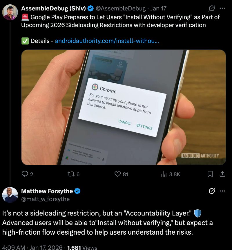 Google yetkilisinin sideloading açıklaması