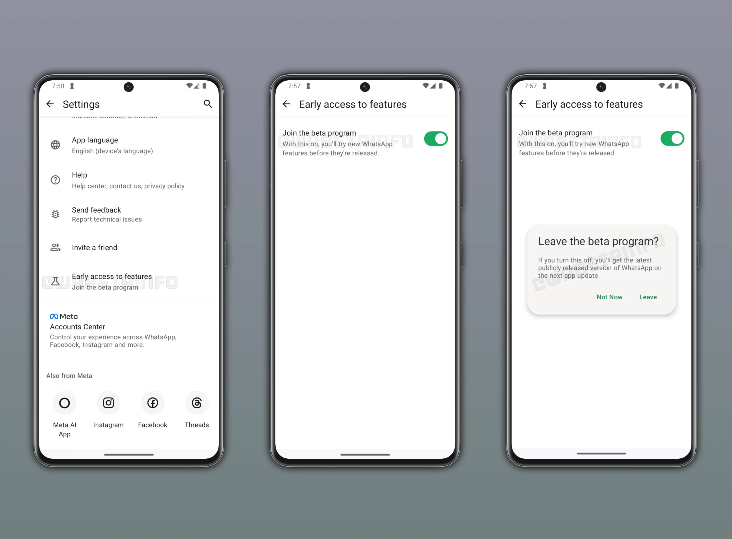 WhatsApp Android için beta programına katılma ekranı