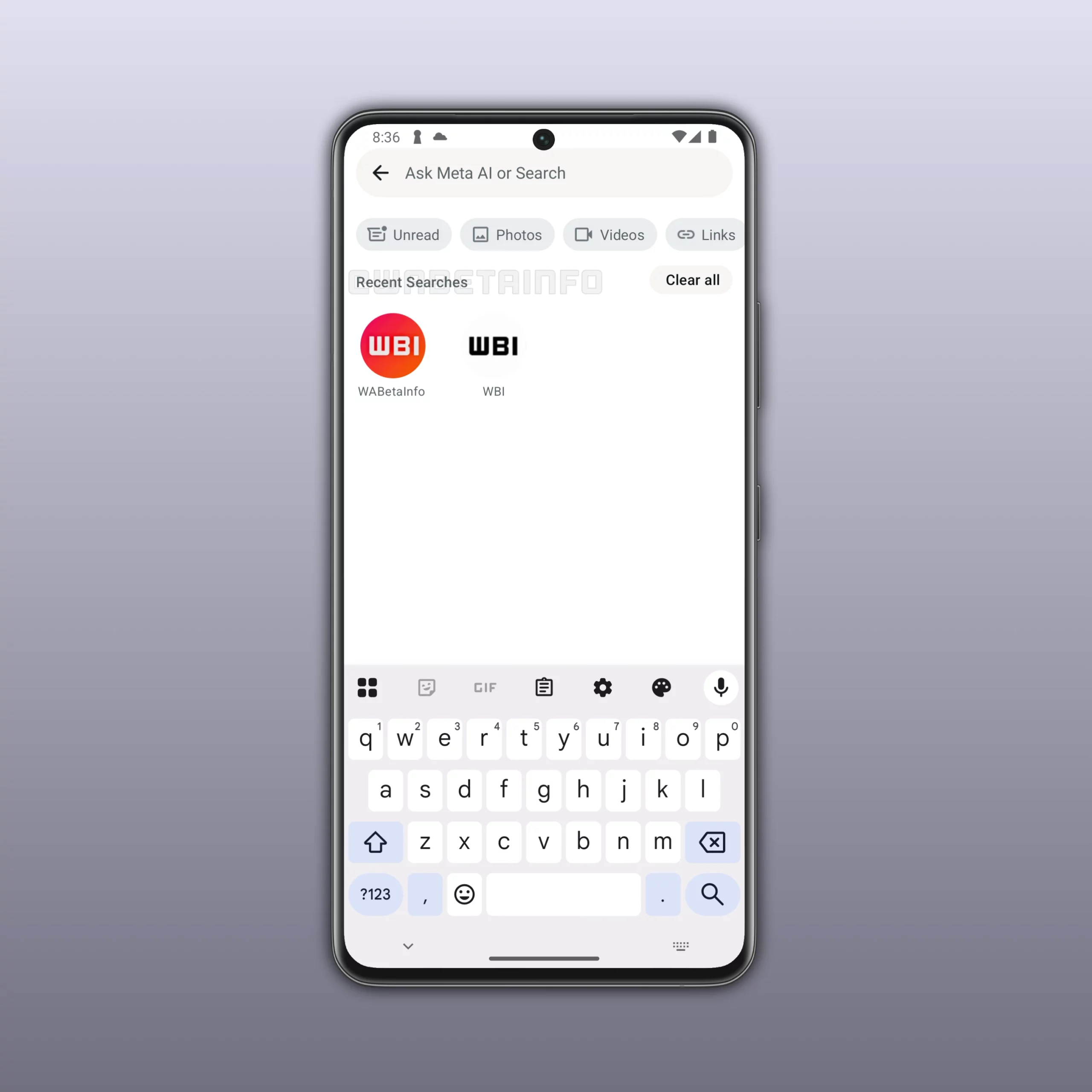 WhatsApp Android için son aramalar özelliğini gösteren ekran görüntüsü