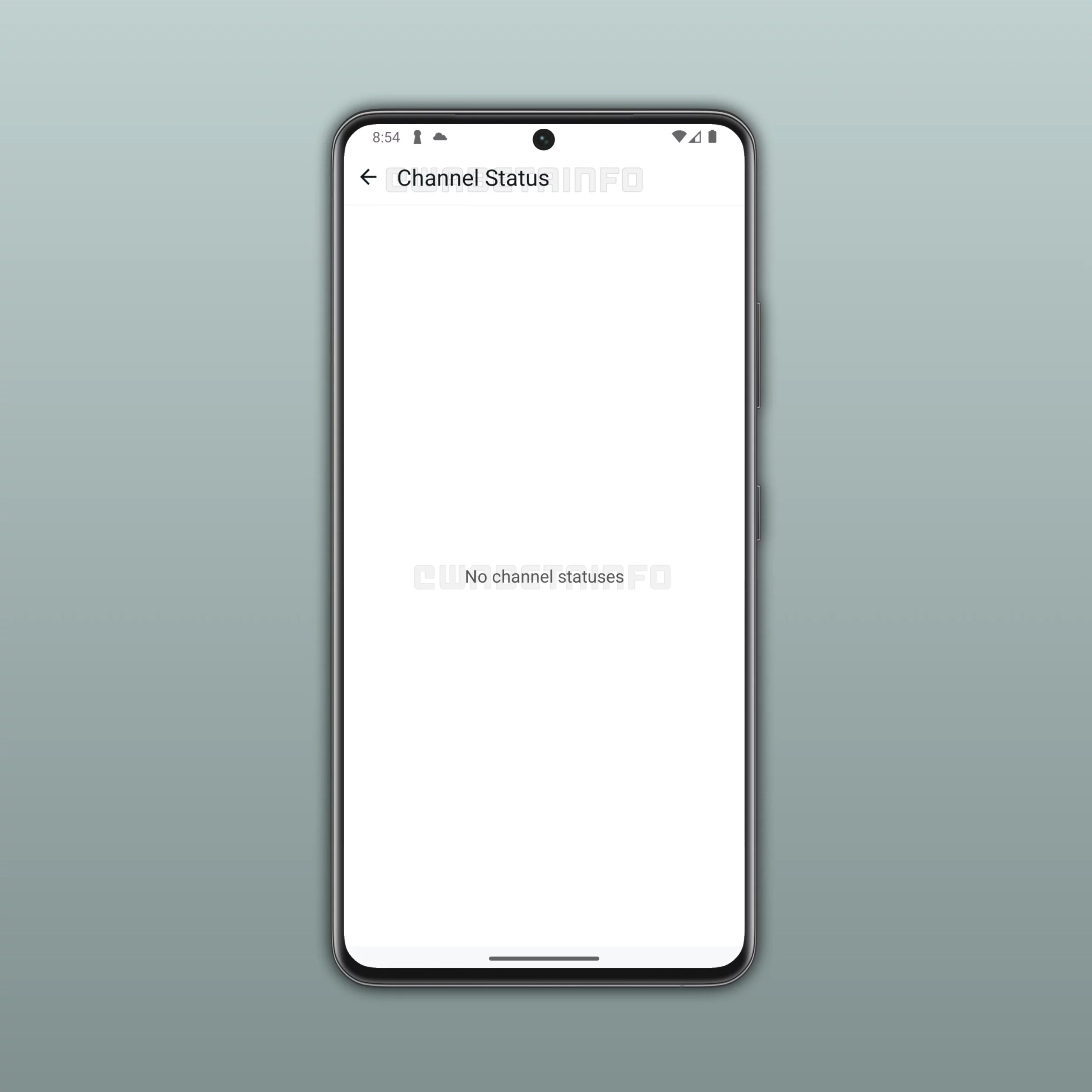 WhatsApp Android beta sürümünde kanallardan durum paylaşma özelliğini gösteren ekran görüntüsü