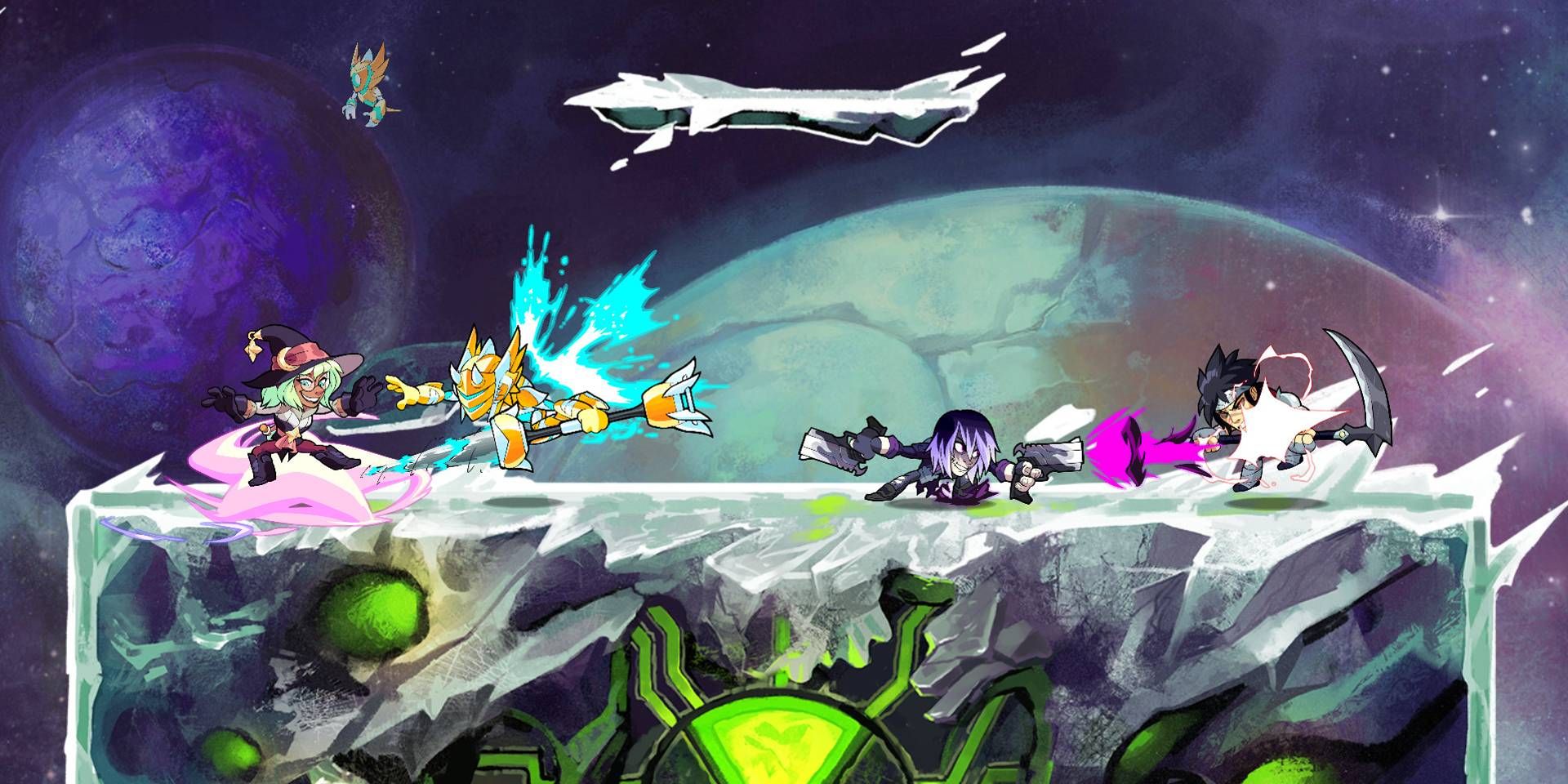 Brawlhalla karakterleri Ben 10 haritasında dövüşüyor