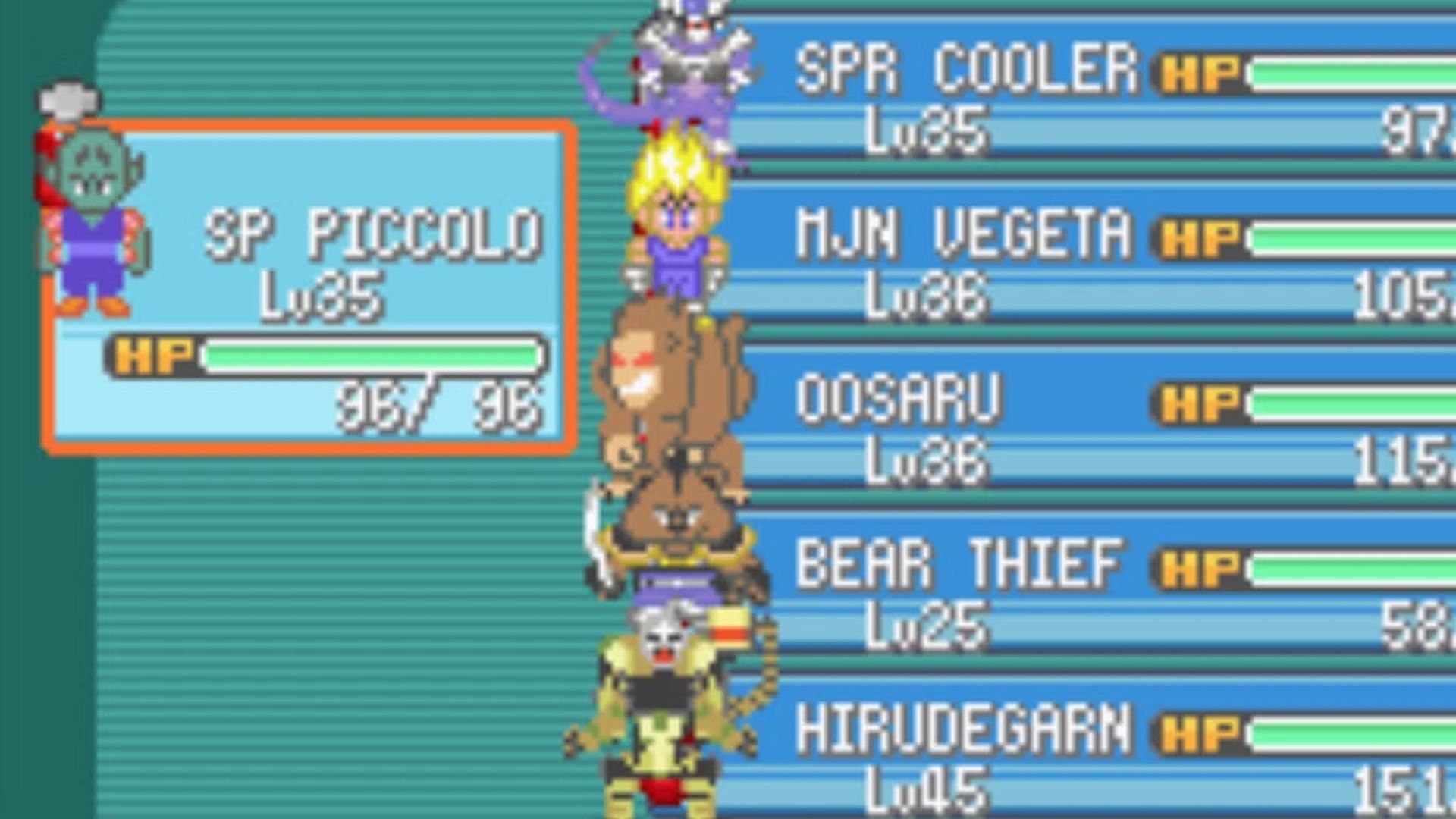 Dragon Ball Z Team Training oyununda karakterler