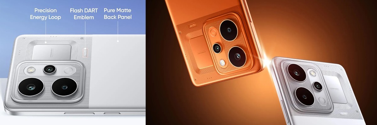 Realme P4 Power Flash Orange ve Power Silver renk seçenekleri