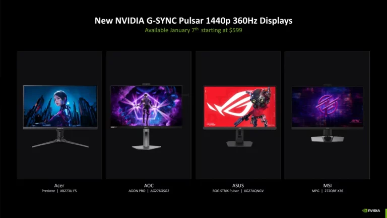 Nvidia G-Sync Pulsar Oyuncu Monitörleri Tanıtıldı
