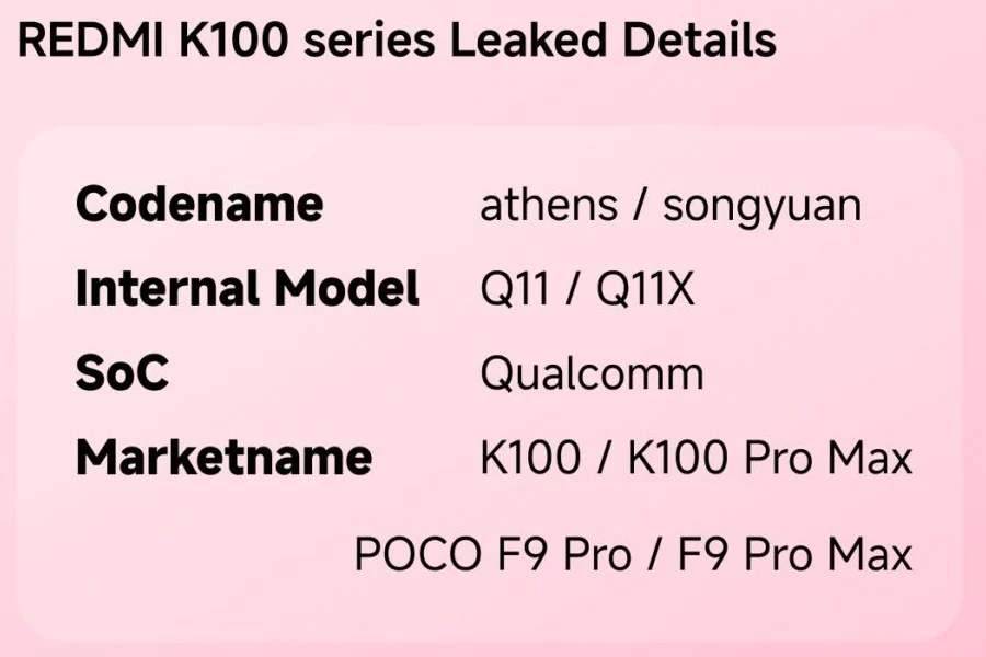 Redmi K100, Redmi K100 Pro Max, Xiaomi, POCO F9 Pro, POCO F9 Ultra, Snapdragon 8 Elite Gen 6, Snapdragon 8 Elite Gen 5