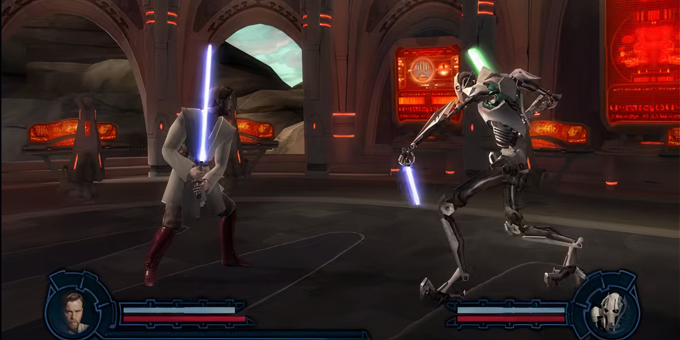 Star Wars Episode 3 oyununda Obi-Wan ve General Grievous dövüşü