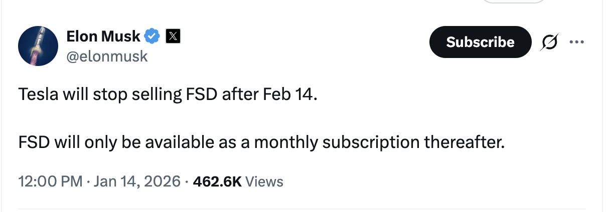 Tesla, Elon Musk, FSD, Full Self-Driving, Otonom Sürüş, Tesla Abonelik