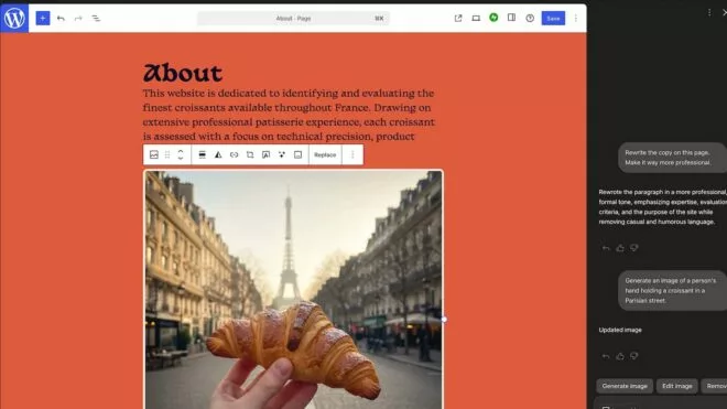 WordPress Yapay Zeka Asistanı arayüzü