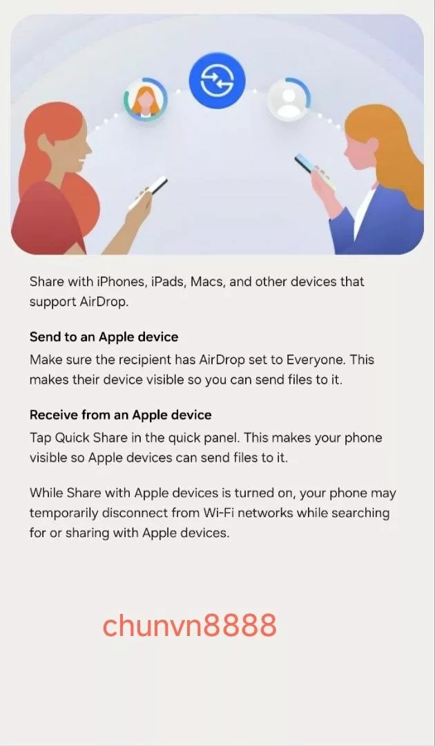 Galaxy S26 Quick Share ve AirDrop uyumluluğunu gösteren sızıntı ekran görüntüsü