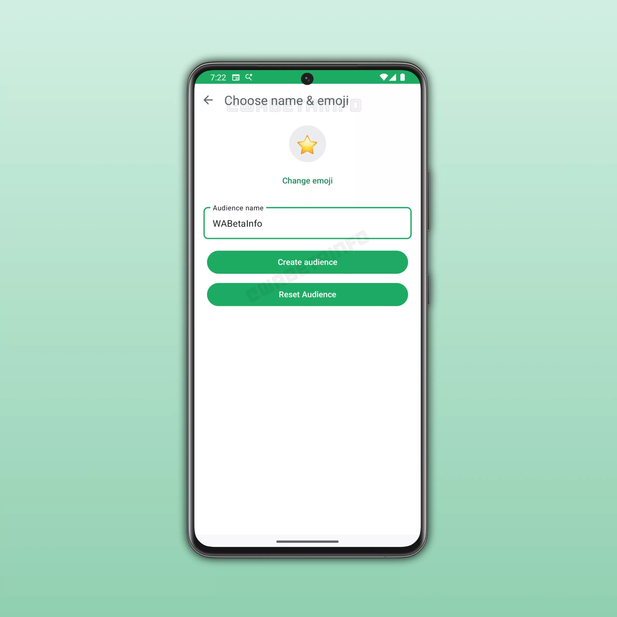 WhatsApp için özel durum listeleri oluşturma ekranı