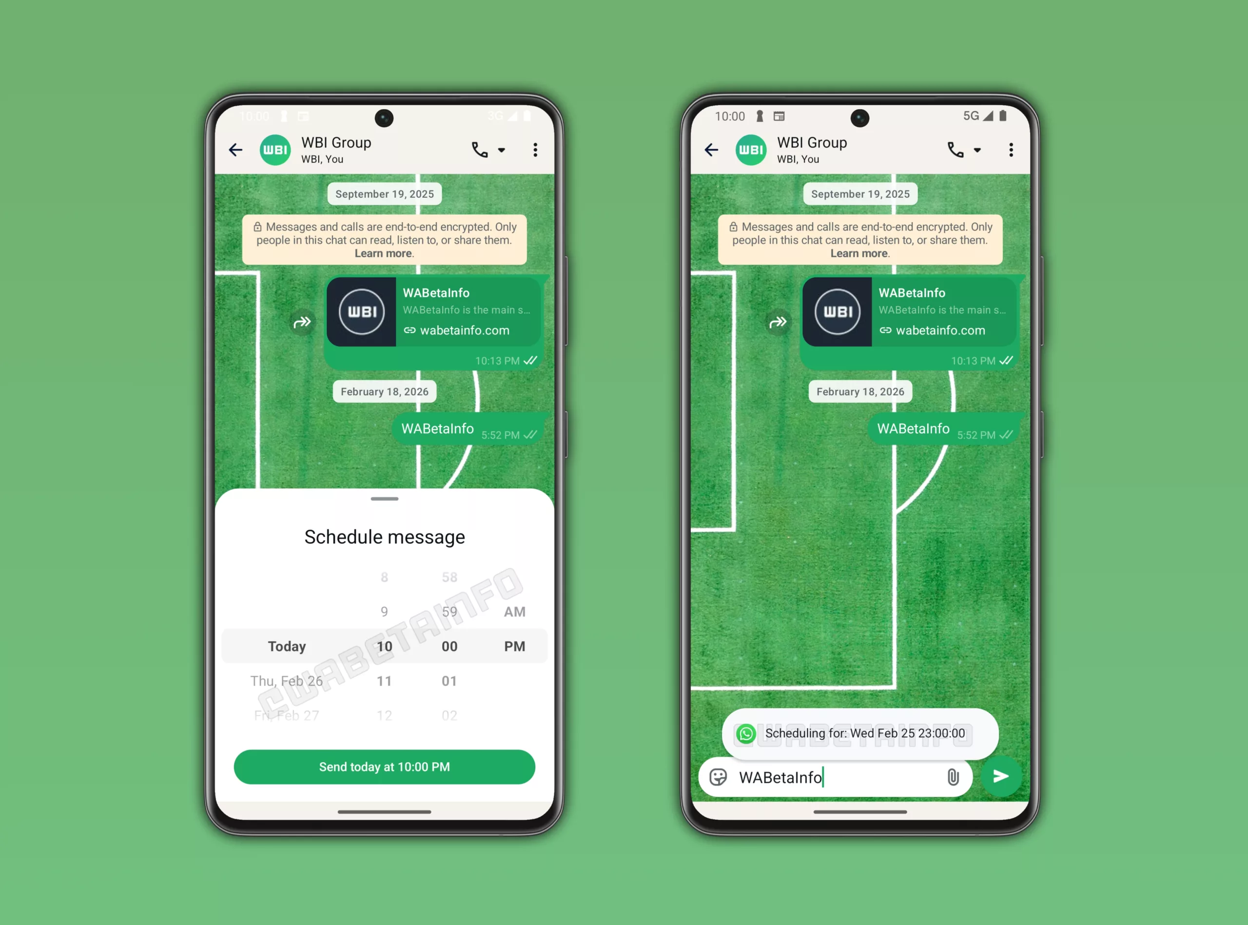 WhatsApp Android için mesaj zamanlama özelliği arayüzü