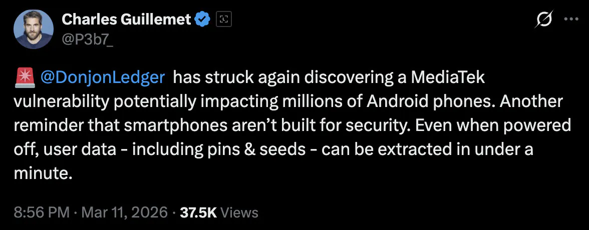 MediaTek, Android, güvenlik açığı, Ledger Donjon, CMF Phone 1, akıllı telefon güvenliği