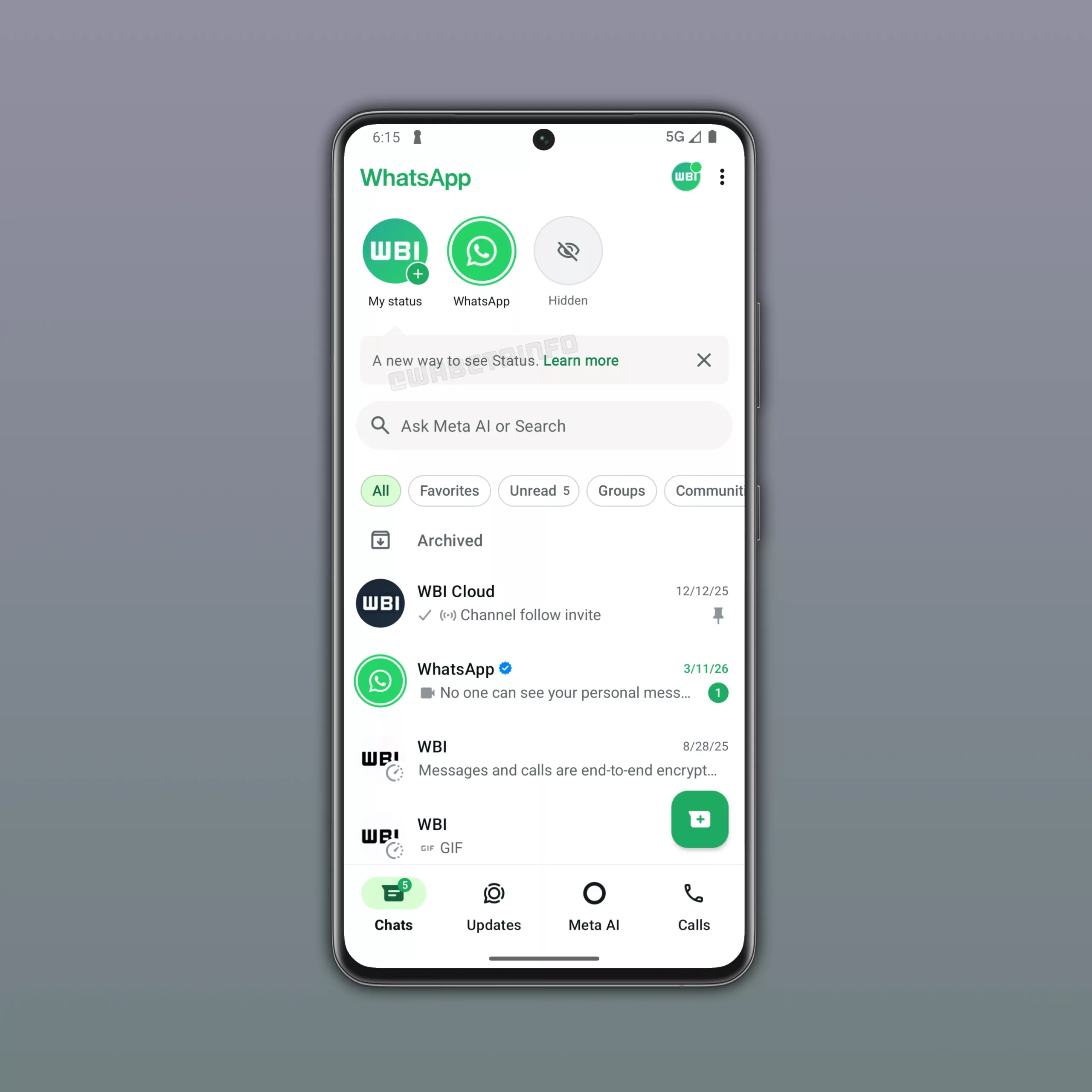 WhatsApp, WhatsApp beta, durum güncellemeleri, Sohbetler sekmesi, Android, mesajlaşma uygulaması