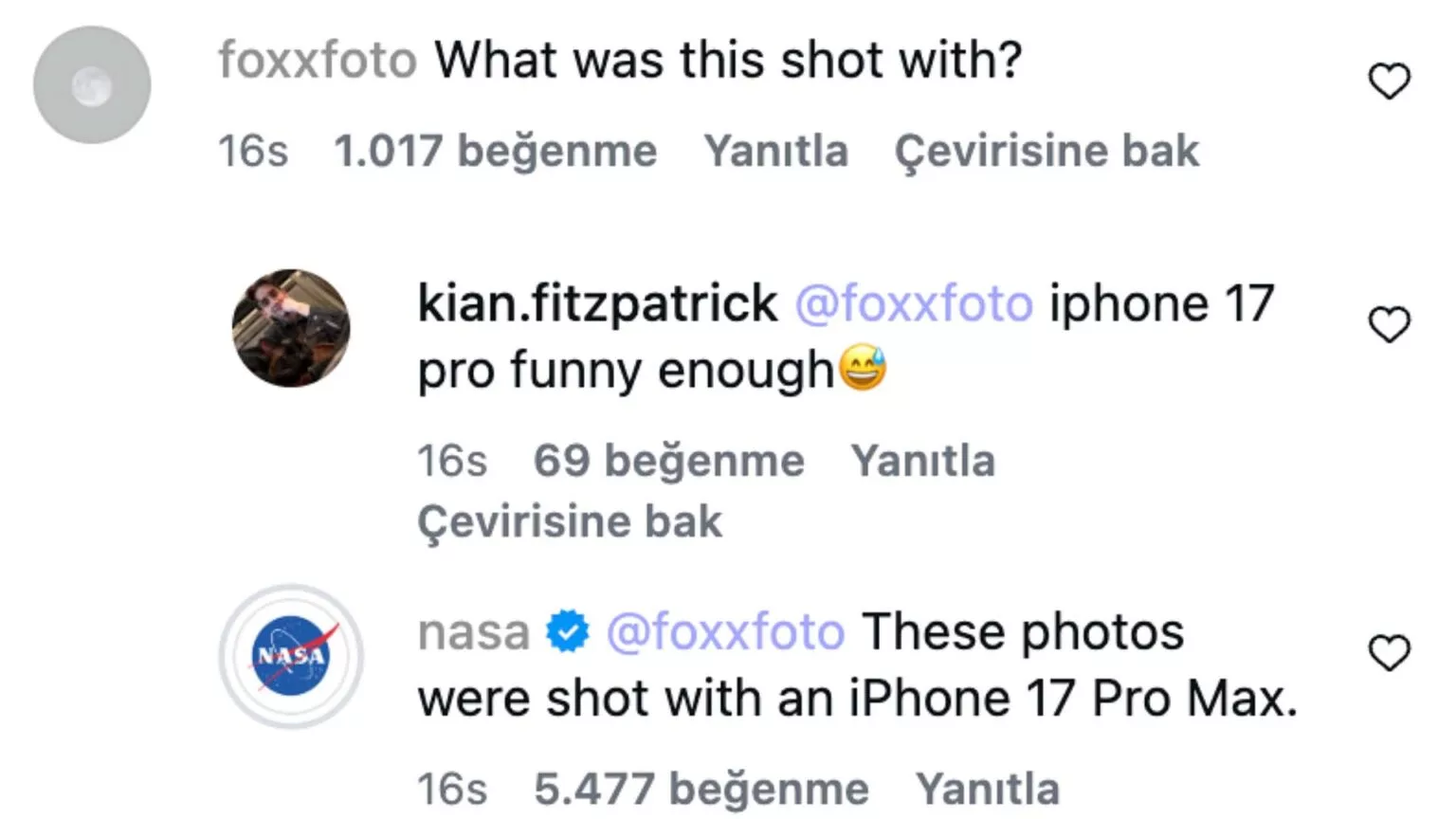 Artemis 2 Mürettebatı iPhone 17 Pro Max ile Çektiği Fotoğrafları Paylaştı 1 NASA, Artemis 2, iPhone 17 Pro Max, Orion uzay aracı, Jared Isaacman, Nikon D5, uzay fotoğrafı, akıllı telefon